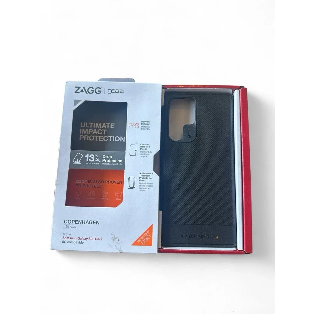 NEW ZAGG Gear4 Copenhagen Black Phone Case for Samsung Galaxy S22 Ultra